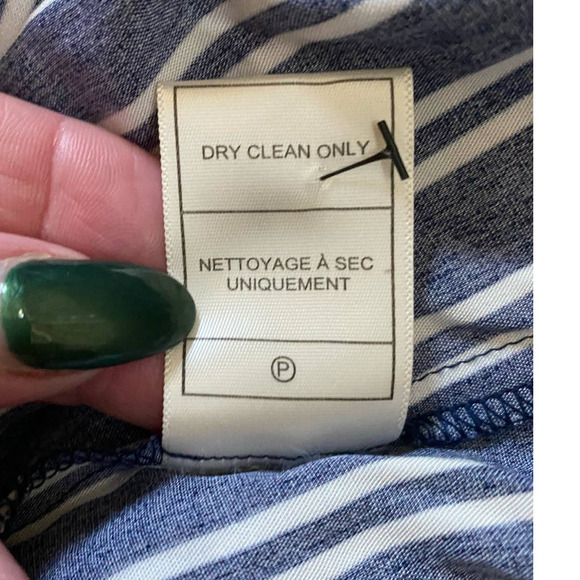 Jack by BB Dakota Vertical Stripe‎ One Shoulder Choker Blouse - Picture 4 of 13